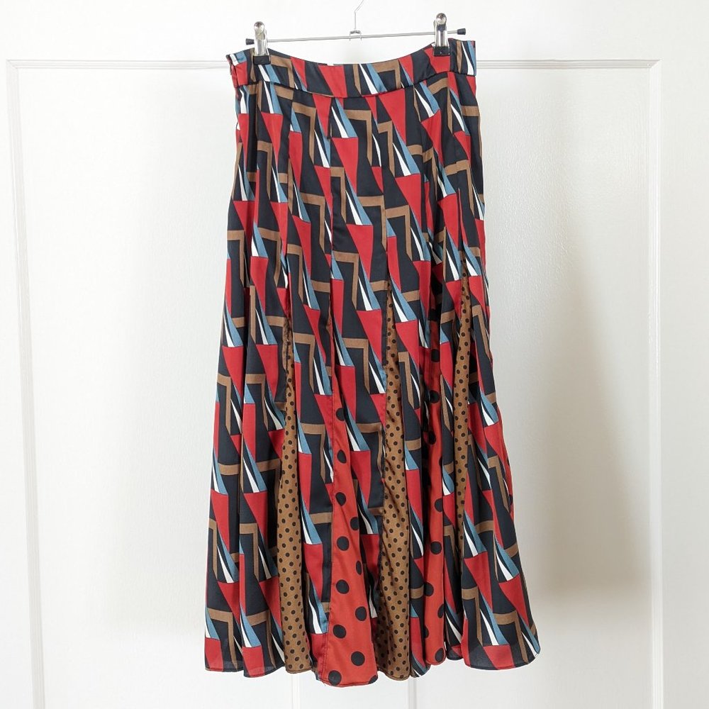 Zara geometric patterns long skirt